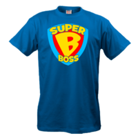 Футболка васильковая 'Super Boss'